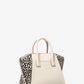 Avril Small Leather and Cheetah Print Calf Hair Satchel