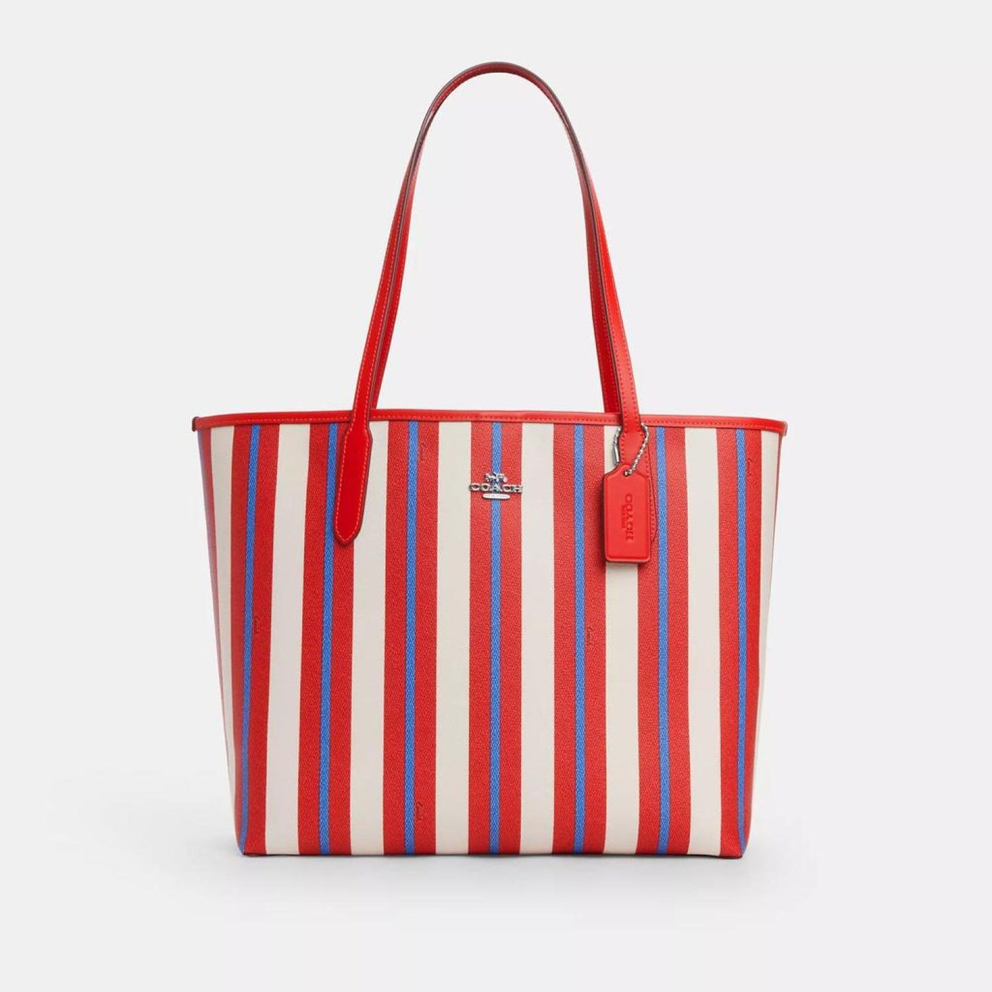 Coach Outlet City Tote Bag With Stripe Print