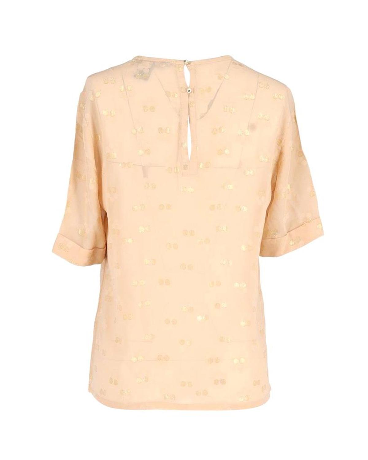 Marc by Marc Jacobs Metallic Floral Blouse in Peach Silk