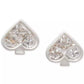 Colored Cubic Zirconia Spade Stud Earrings