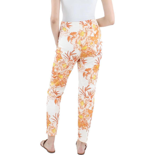 Womens High Rise Floral Print Capri Pants