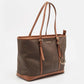 Brown Signature Coated Canvas Jet Set Travel Tote