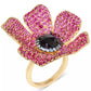 Gold-Tone Cubic Zirconia Flower Statement Ring