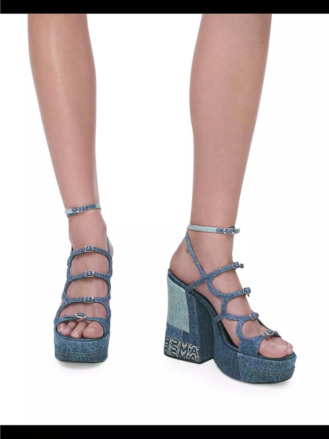 Kiki Denim Platform Pump Sandals