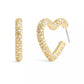 Faux Stone Pave Heart Hoop Earrings