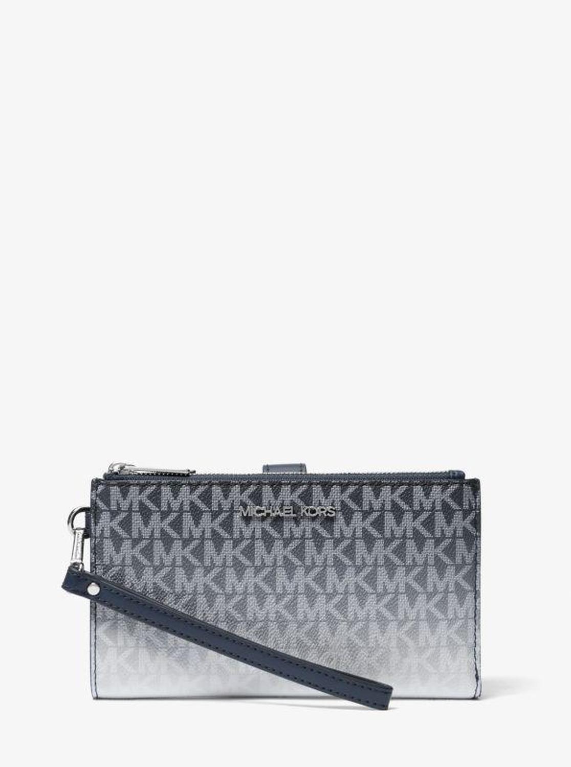 Jet Set Large Ombré Signature Logo Wristlet