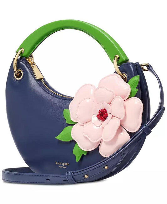 Expo Floral Small Leather Top Handle Bag