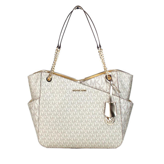 Michael Kors Jet Set Large Pale  Signature X Cross Chain Shoulder Tote Women's Bag