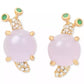 Gold-Tone Stone & Pavé Snail Stud Earrings