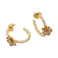 Gold-Tone Fleurette Small Hoop Earrings, 1"