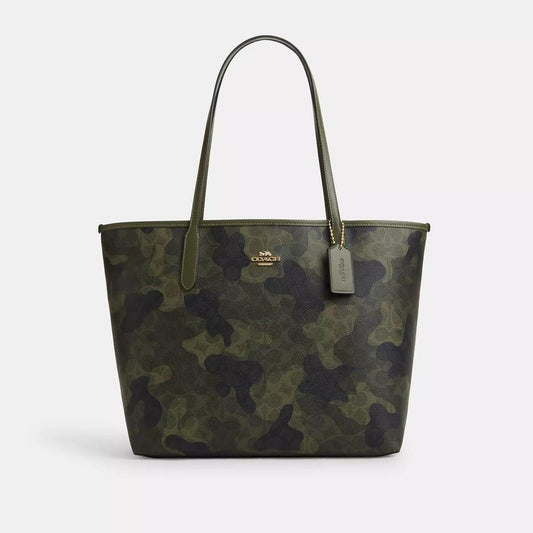 Coach Outlet City Tote Bag In Signature Camo Print