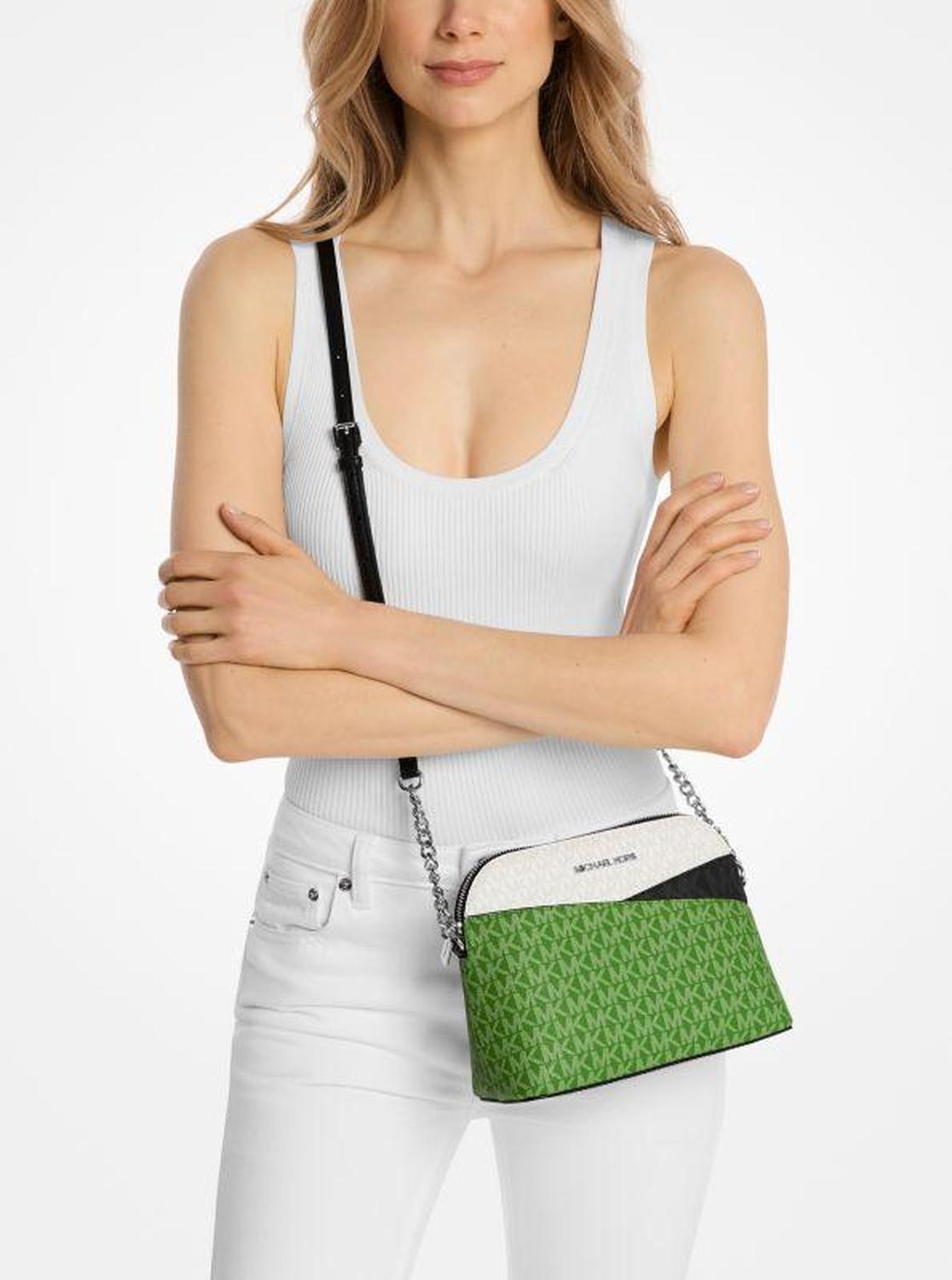 Jet Set Travel Color-Block Signature Logo Crossbody Bag