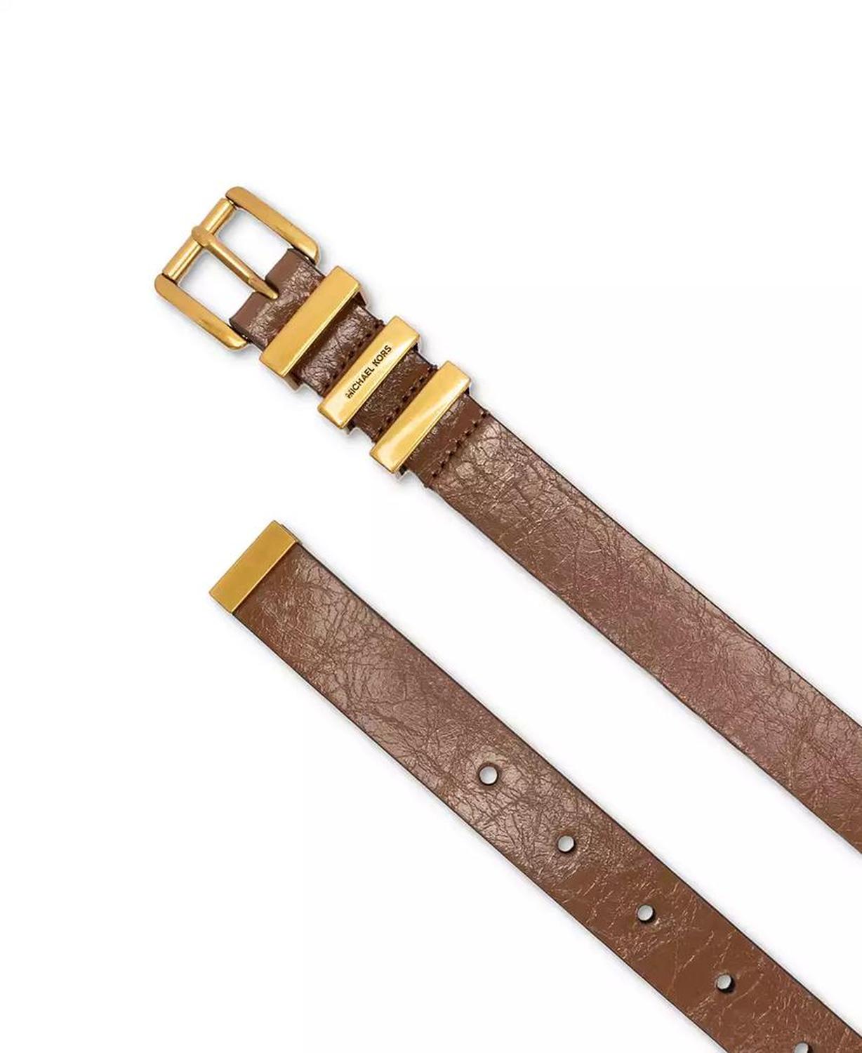 MICHAEL Women's Gold-Tone Leather Belt