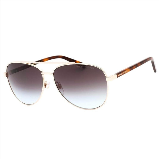 Women's Metal Aviator Sunglasses In Gold Havana/brown Teal