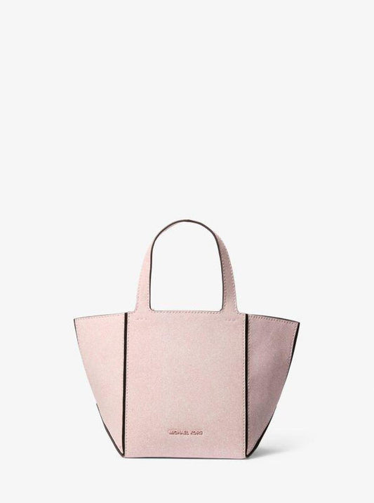 Lunar New Year Jordi Small Denim-Printed Leather Tote Bag