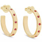 Gold-Tone Small Color Pavé Hoop Earrings, 1"