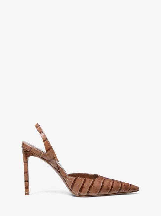 Martine Crocodile Embossed Leather Pump