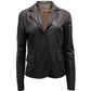 Max Mara Trimmed Blazer in Dark Brown Leather