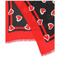 Women's Brushstroke Hearts Oblong Scarf