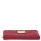 Michael Kors Red Leather Jet Set Zip Around Wallet..