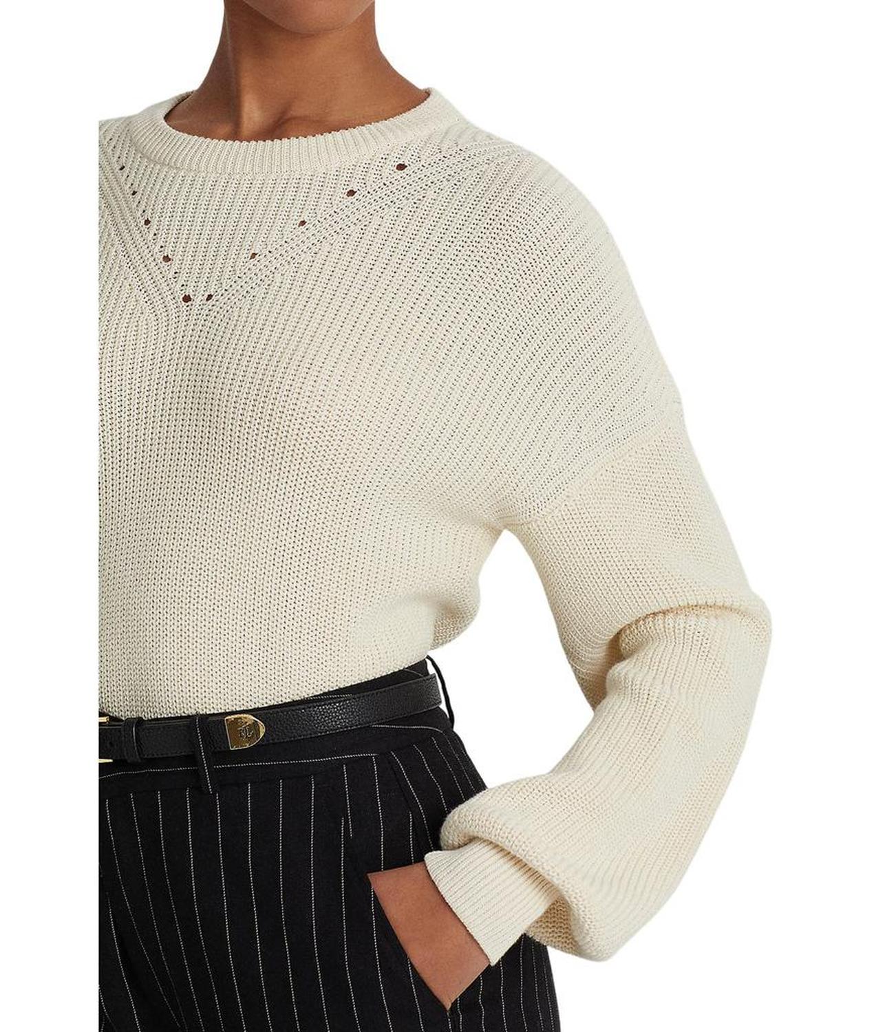 Cotton Blouson Sleeve Sweater