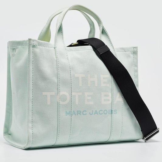 Marc Jacobs Mint Green/black Canvas Medium The Tote Bag