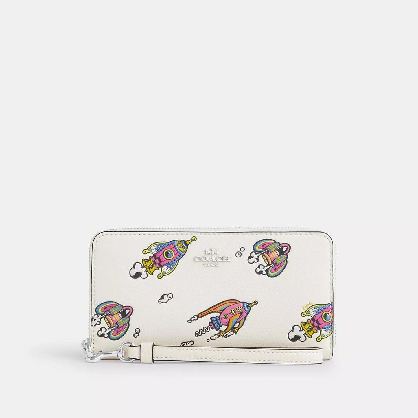 Cosmic Coach Long Zip Around Wallet With Rocket Print