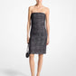 Glen Plaid Wool Blend Tweed Strapless Dress