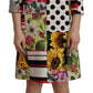 Dolce & Gabbana Multicolor Patchwork Charmeuse Sheath Dress