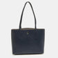 Navy Blue Leather Molly Tote