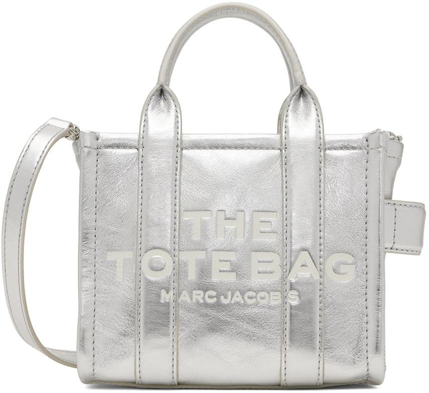 Silver 'The Metallic Leather Crossbody' Tote