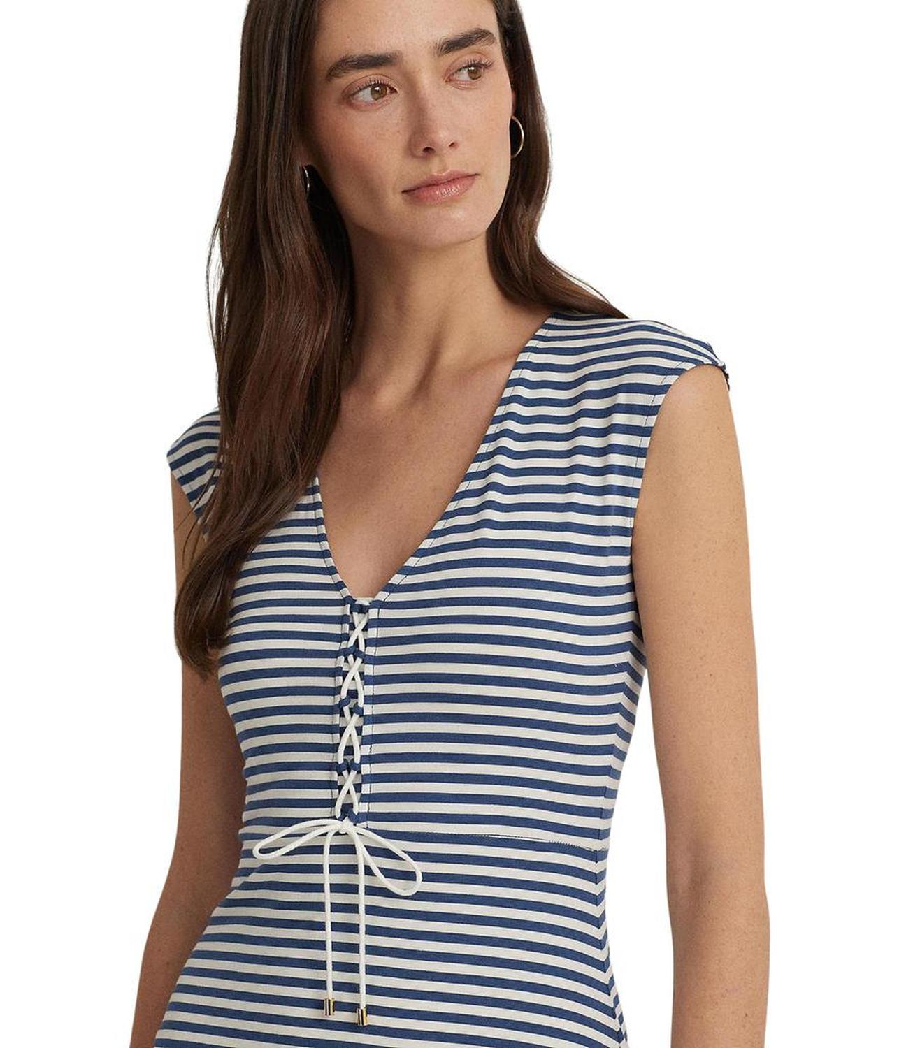 Striped Cotton-Blend-Jersey Dress