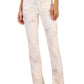 Pauline Womens Tie Dye Split Hem Straight Leg Jeans