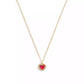 Faux Stone Halo Heart Pendant Necklace