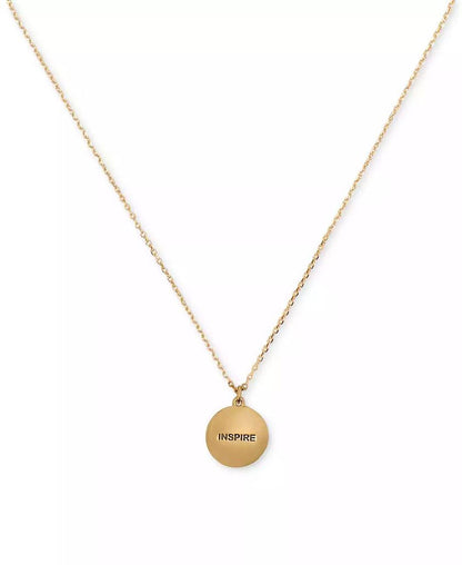 Gold-Tone Color Spark Round Pendant Necklace, 16" + 3" extender