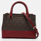 Michael Kors /brown Signature Coated Canvas And Leather Xs Kellen Tote