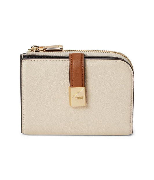 Tribeca Colorblocked Pebbled Leather Small Compact Wallet