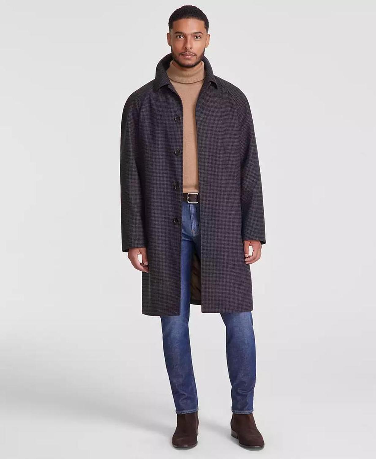 Men's Classic-Fit Check Overcoat