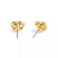 Faux Stone Halo Heart Stud Convertible Earrings