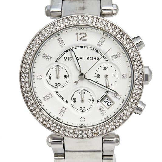 Michael Kors Silver Stainless Steel Parker Mk5353 Women's Wristwatch 39 Mm