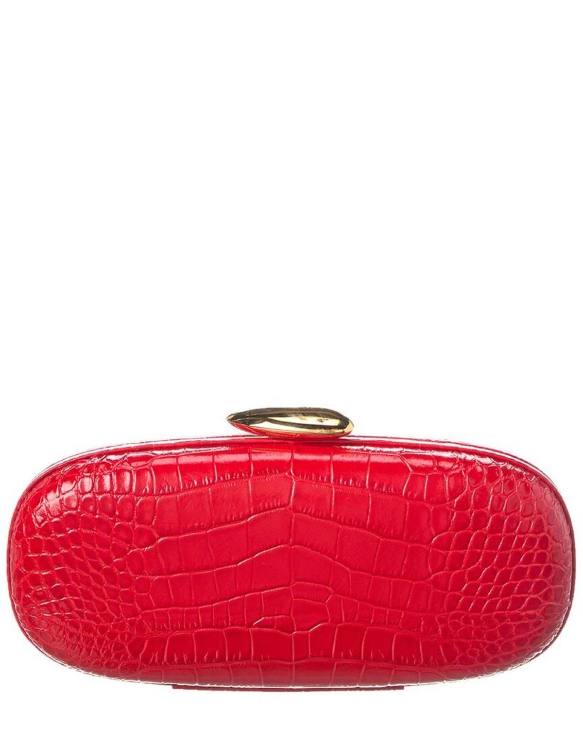 Michael Kors Collection E/W Croc-Embossed Leather Minaudiere