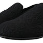 Dolce & Gabbana Elegant Jacquard Black Loafers Slide On Flats