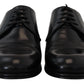 Dolce & Gabbana Elegant Black Leather Derby Shoes