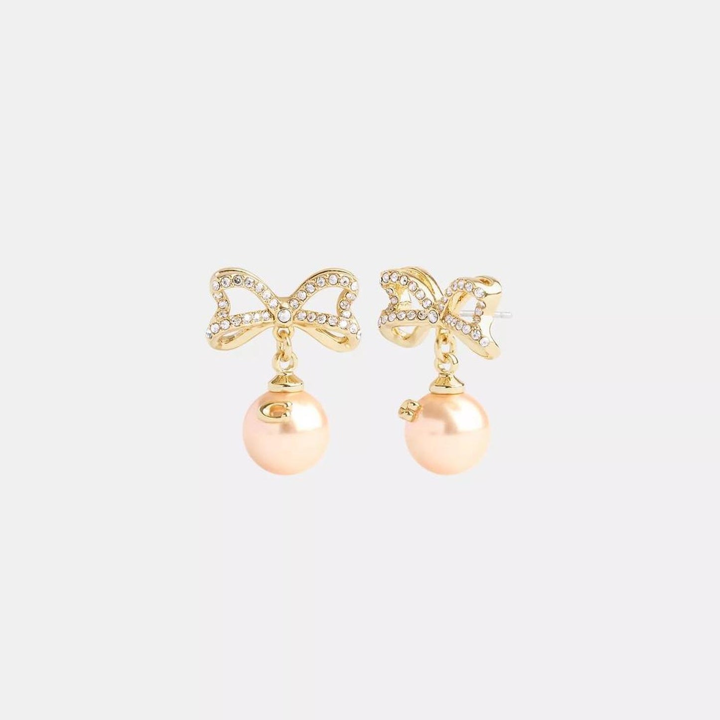 Coach Outlet Bow Pearl Drop Earrings