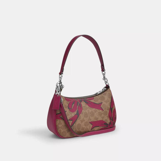 Teri Shoulder Bag In Signature Canvas With Bow Print