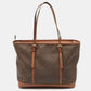 Brown Signature Coated Canvas Jet Set Travel Tote