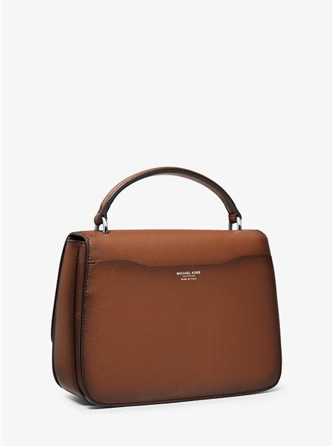 Mia Burnished Calf Leather Shoulder Satchel