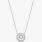 Precious Metal-Plated Sterling Silver Pavé Halo Necklace