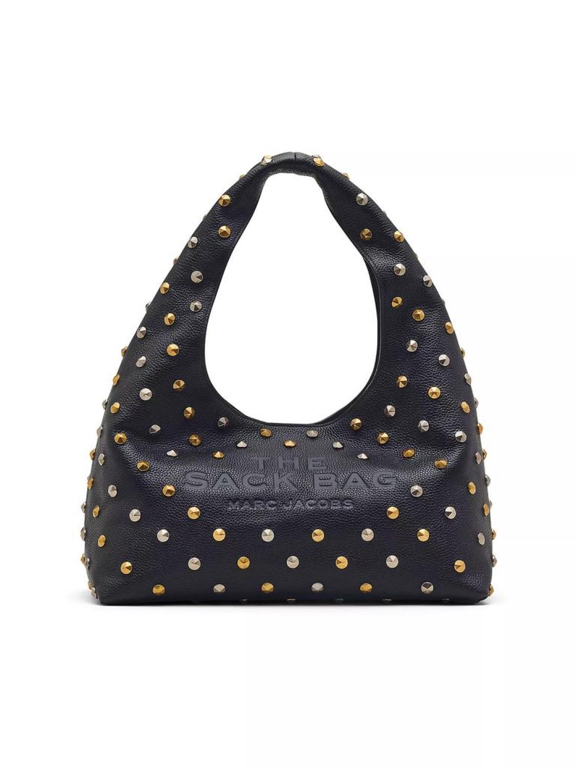 The Glam Studs Leather Sack Bag