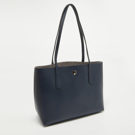 Navy Blue Leather Molly Tote